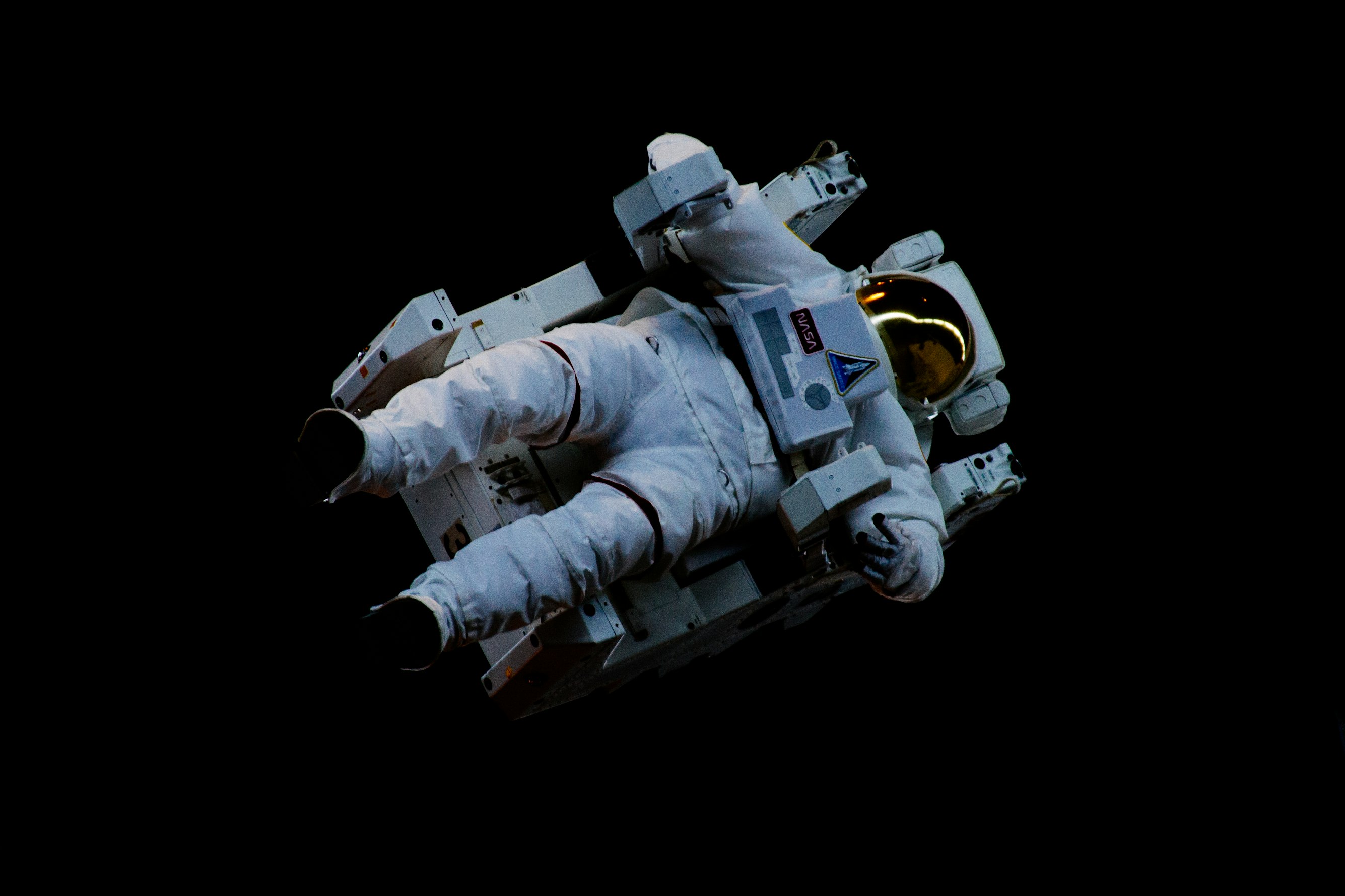 Astronaut floating during a spacewalk