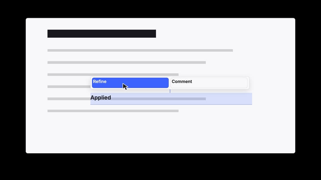 Selection-anchored tools preview