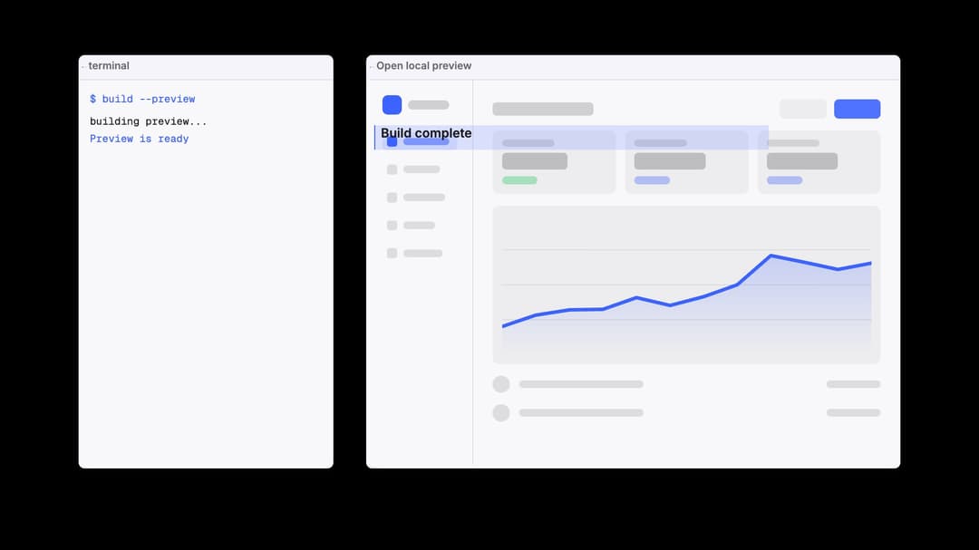 Command deploys browser result preview