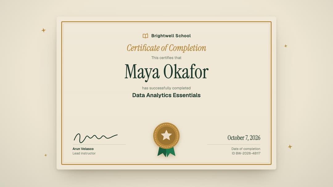 Progress To Certificate preview