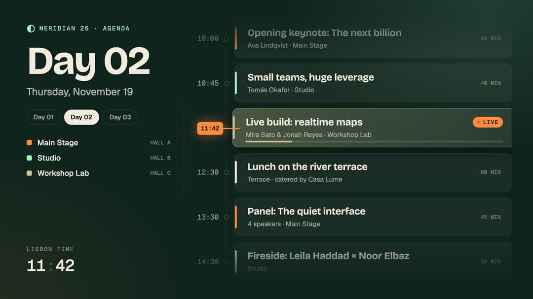 Live Agenda Timeline preview