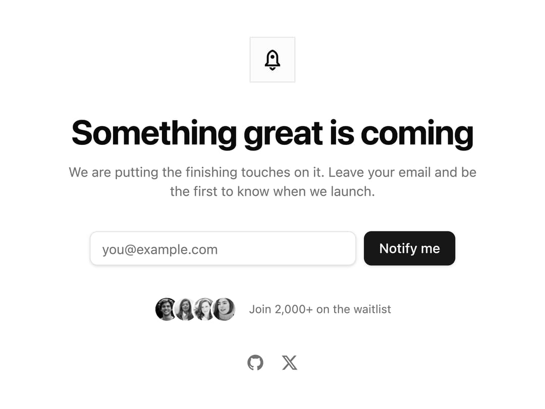 Coming Soon Waitlist Page preview