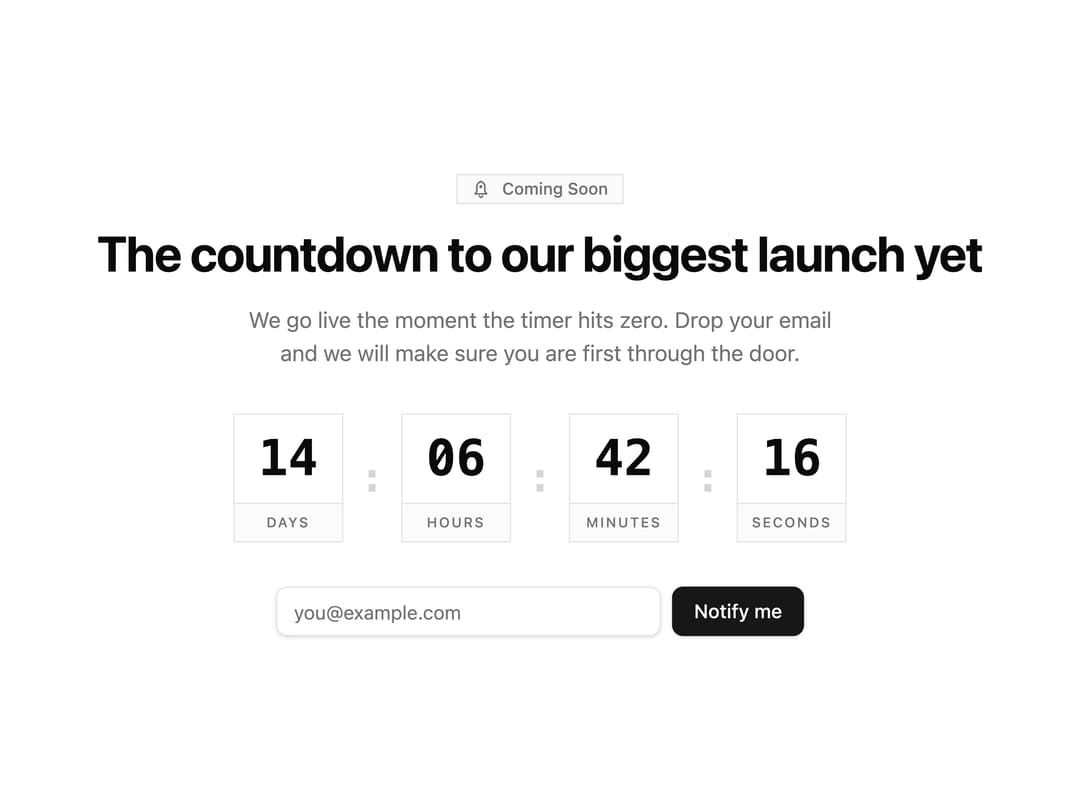 Coming Soon Countdown preview
