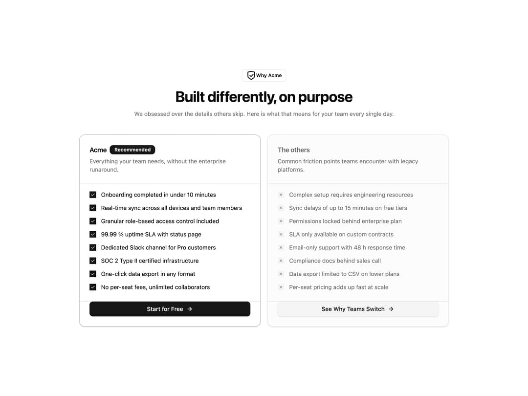 Us vs Them Comparison preview