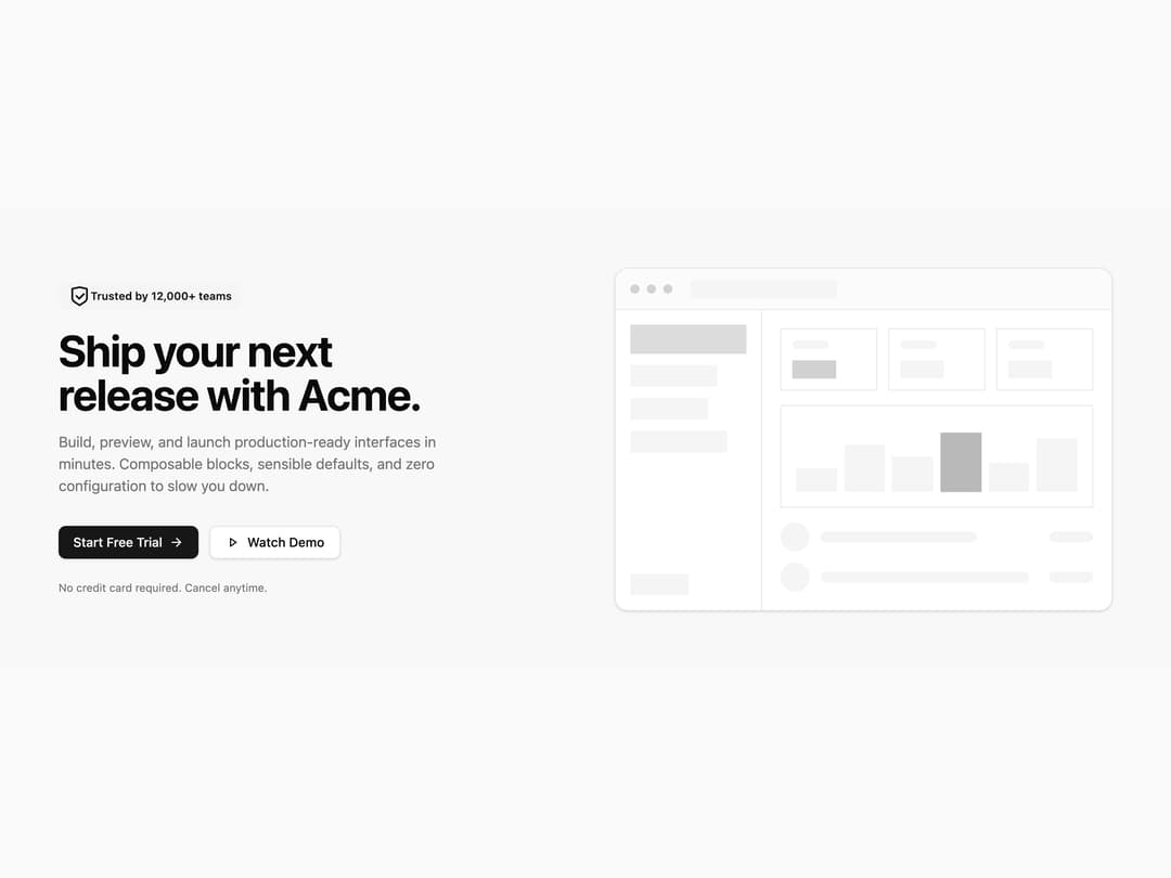 Split CTA with App Screenshot preview