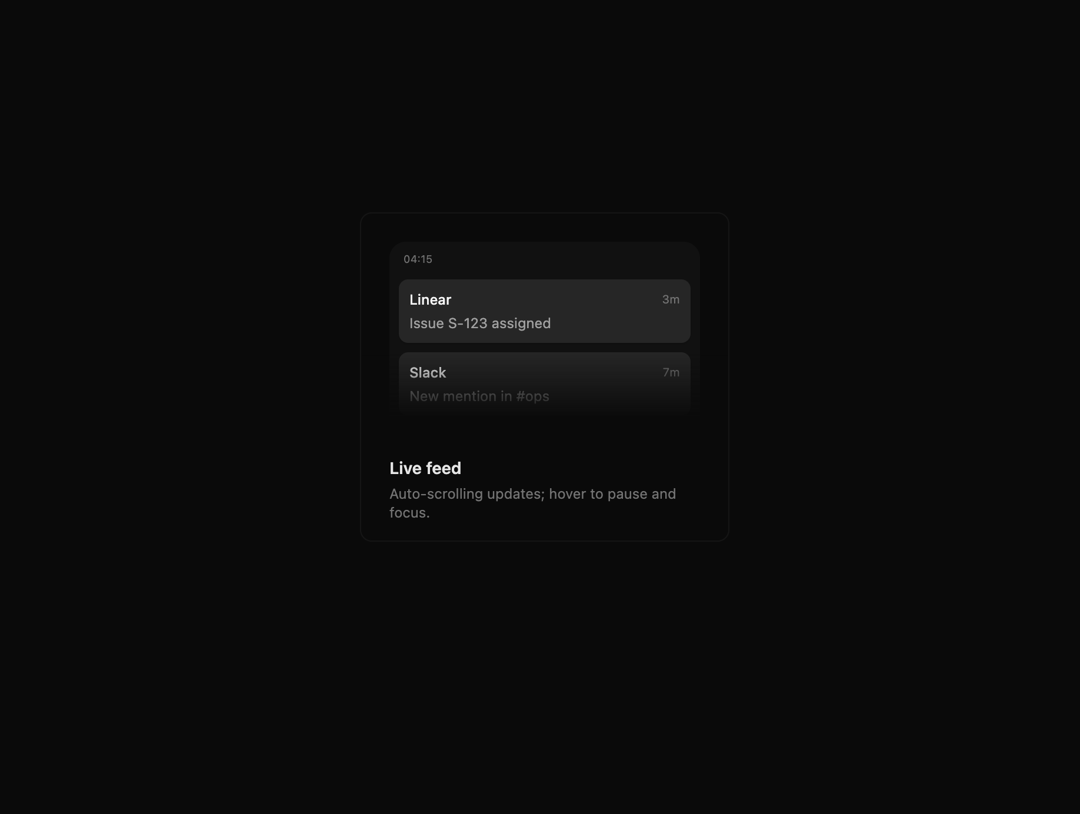 Live Activity Feed preview