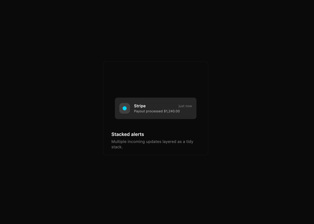 Stacked Notification Alerts preview