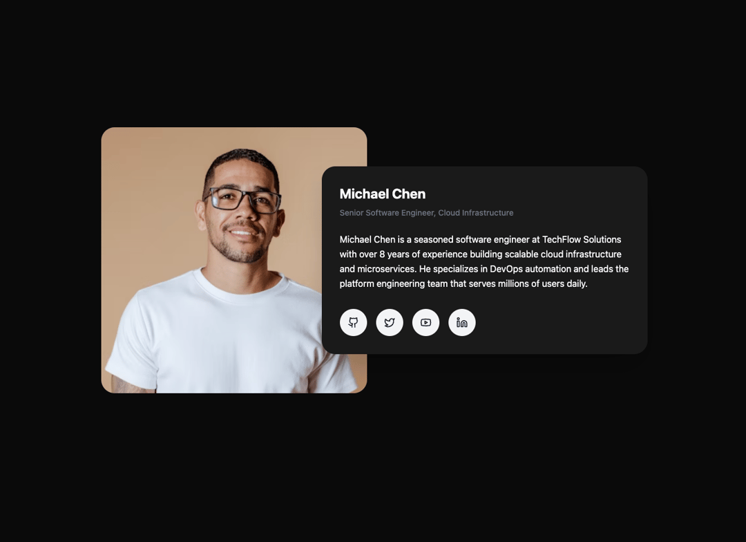 Profile Card preview