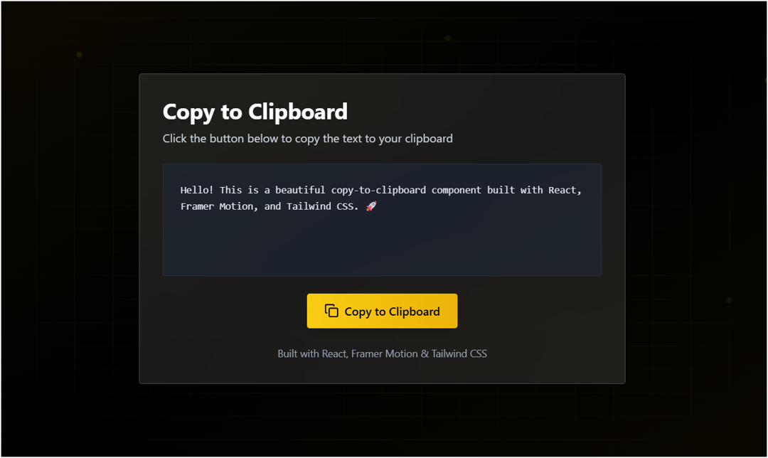 copy to clipboard preview
