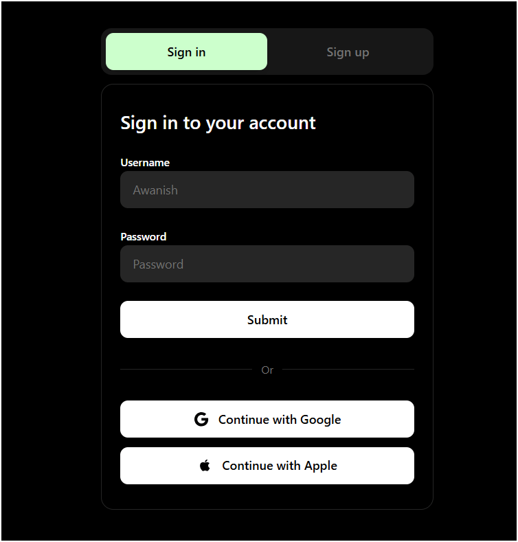 create account preview