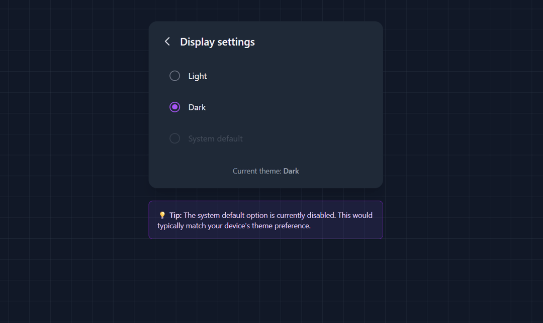 radio theme switcher preview