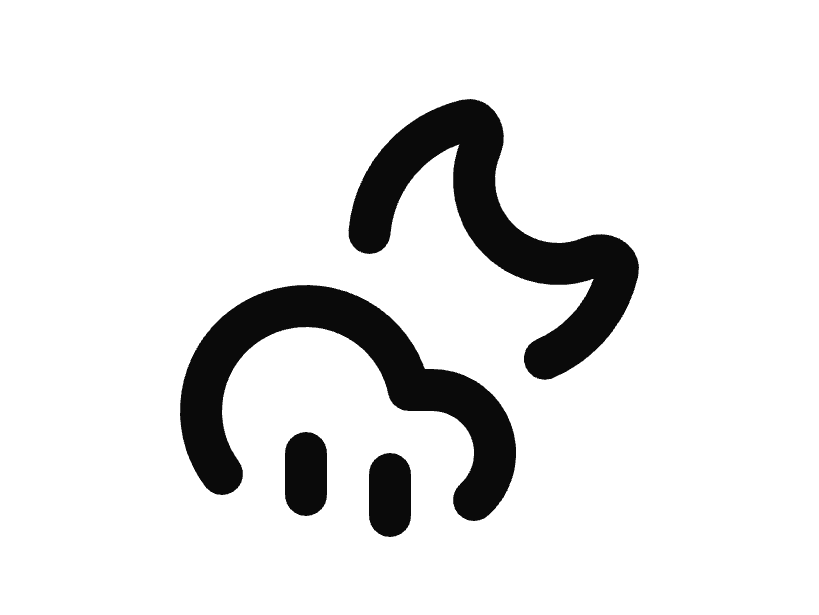 Cloud Moon Rain Icon preview