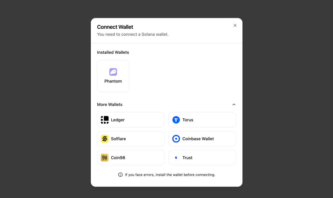 Authentication Modal preview