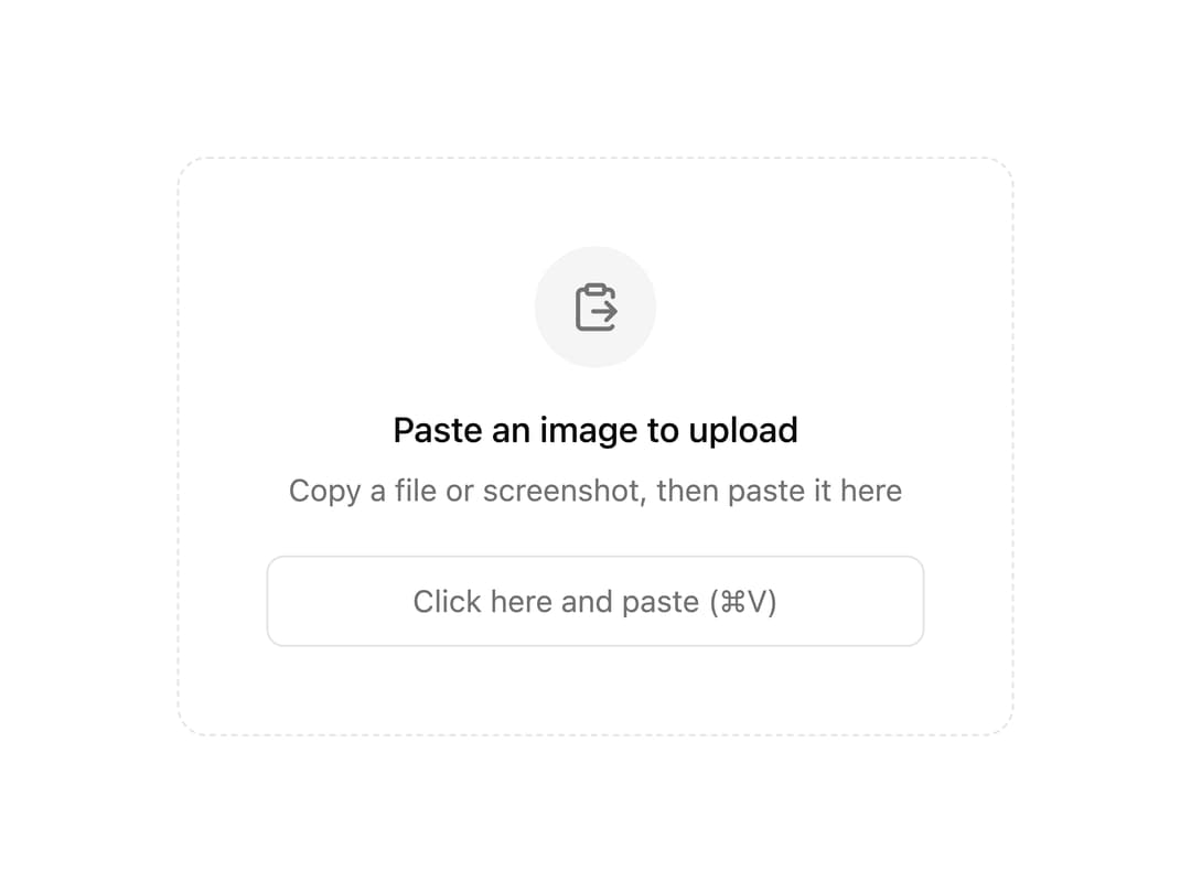 Paste Upload Area preview