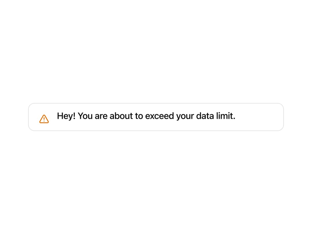 Data Limit Alert preview