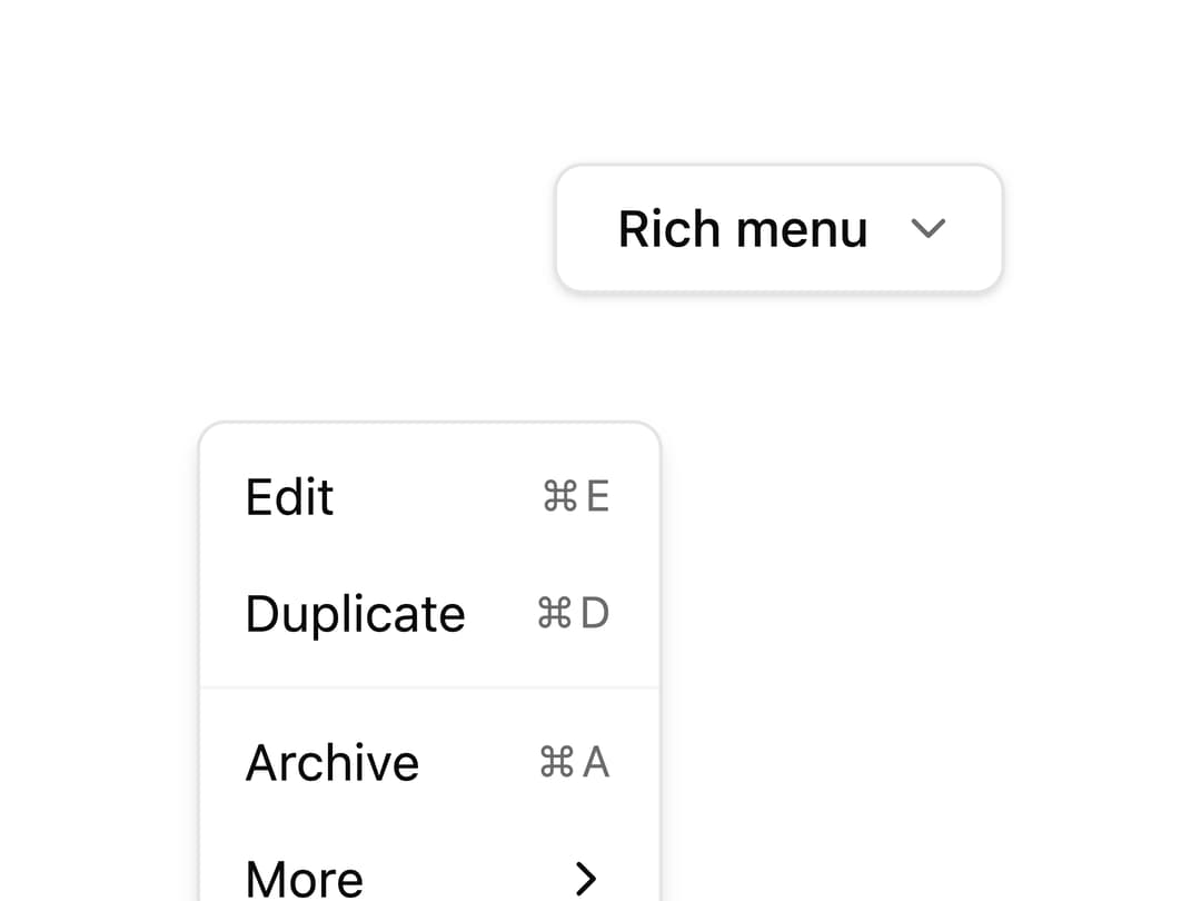 Rich Dropdown Menu preview