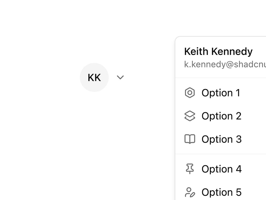Account Dropdown Menu preview