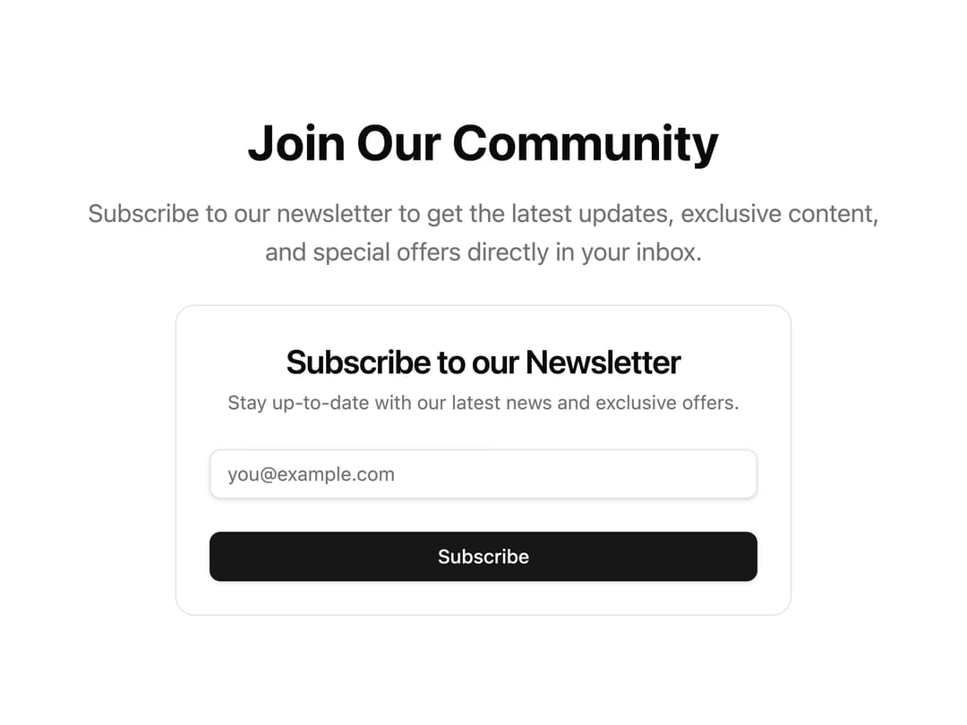 Newsletter Signup Section preview