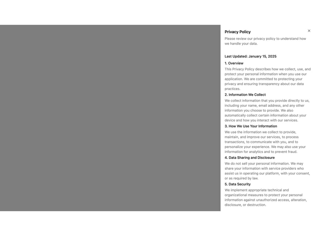 Scroll Area with Sheet preview
