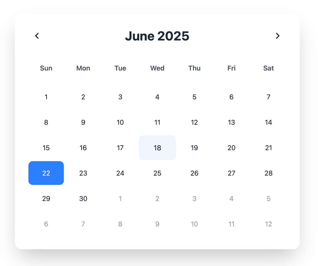 Calendar preview
