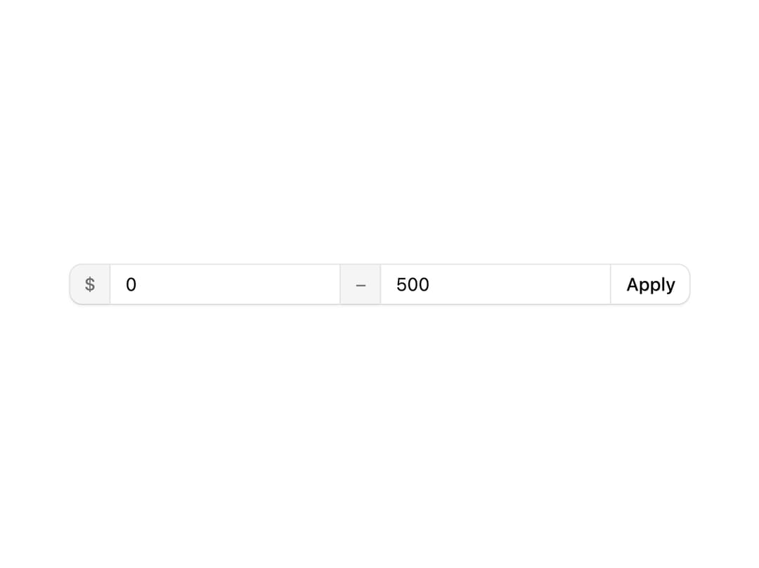 Price Range Input Group preview