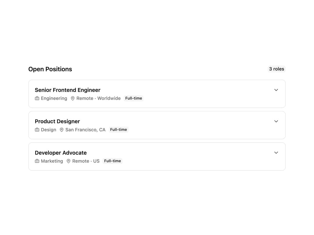 Job Board Accordion preview