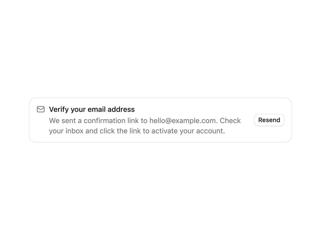 Email Verification Alert preview