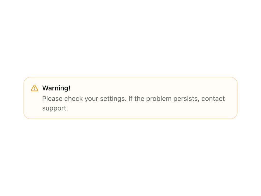 Warning Alert preview