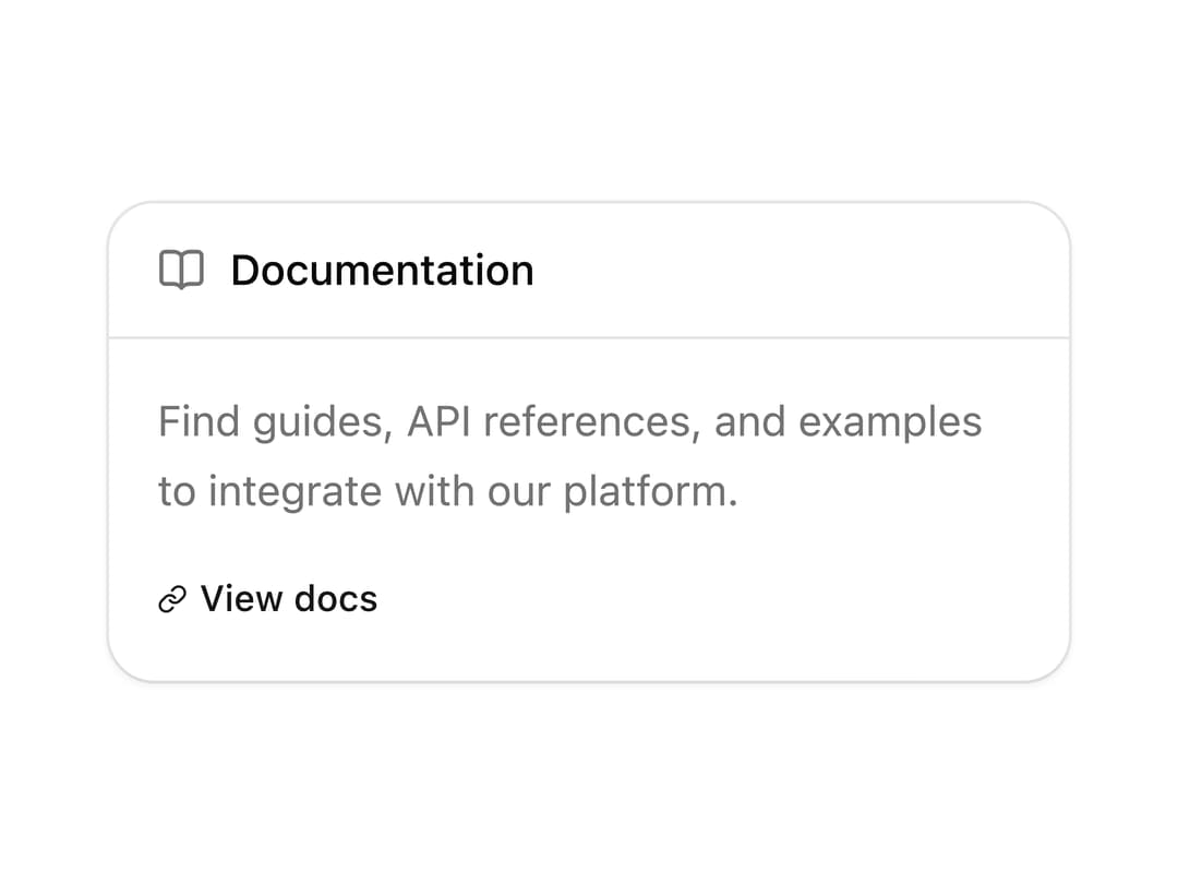 Documentation Link Card preview
