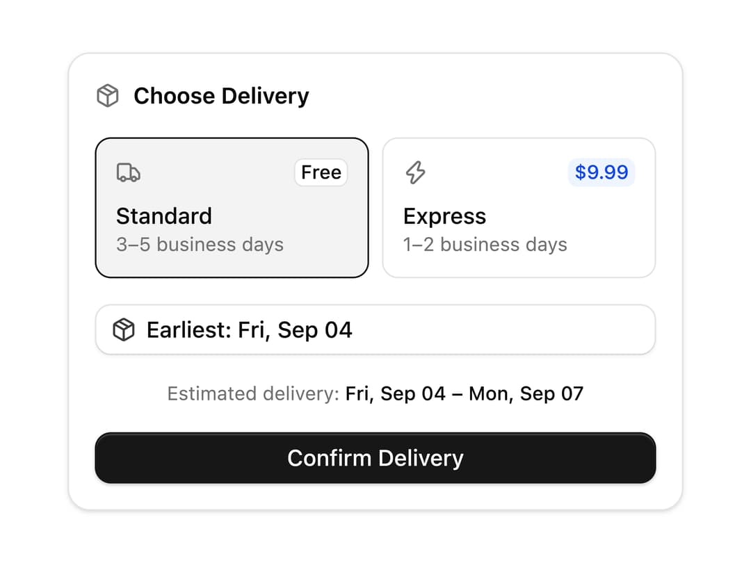 Delivery Date Selector preview