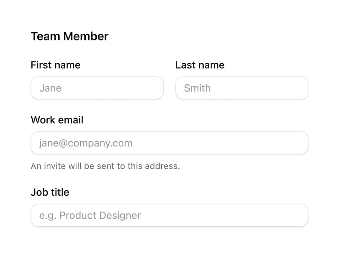 Team Member Fieldset preview