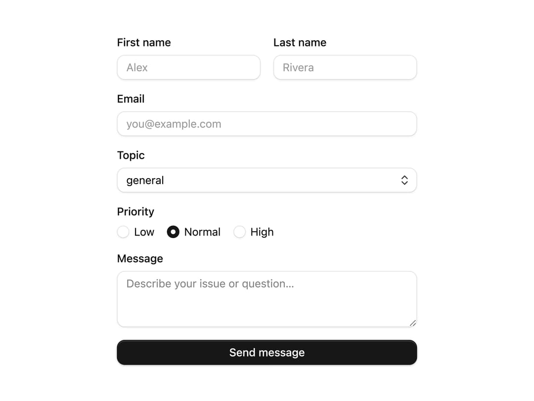 Contact Form preview