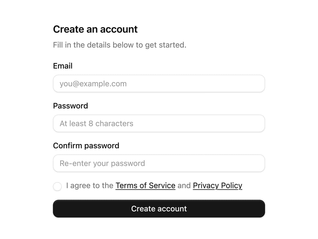Sign Up Form preview