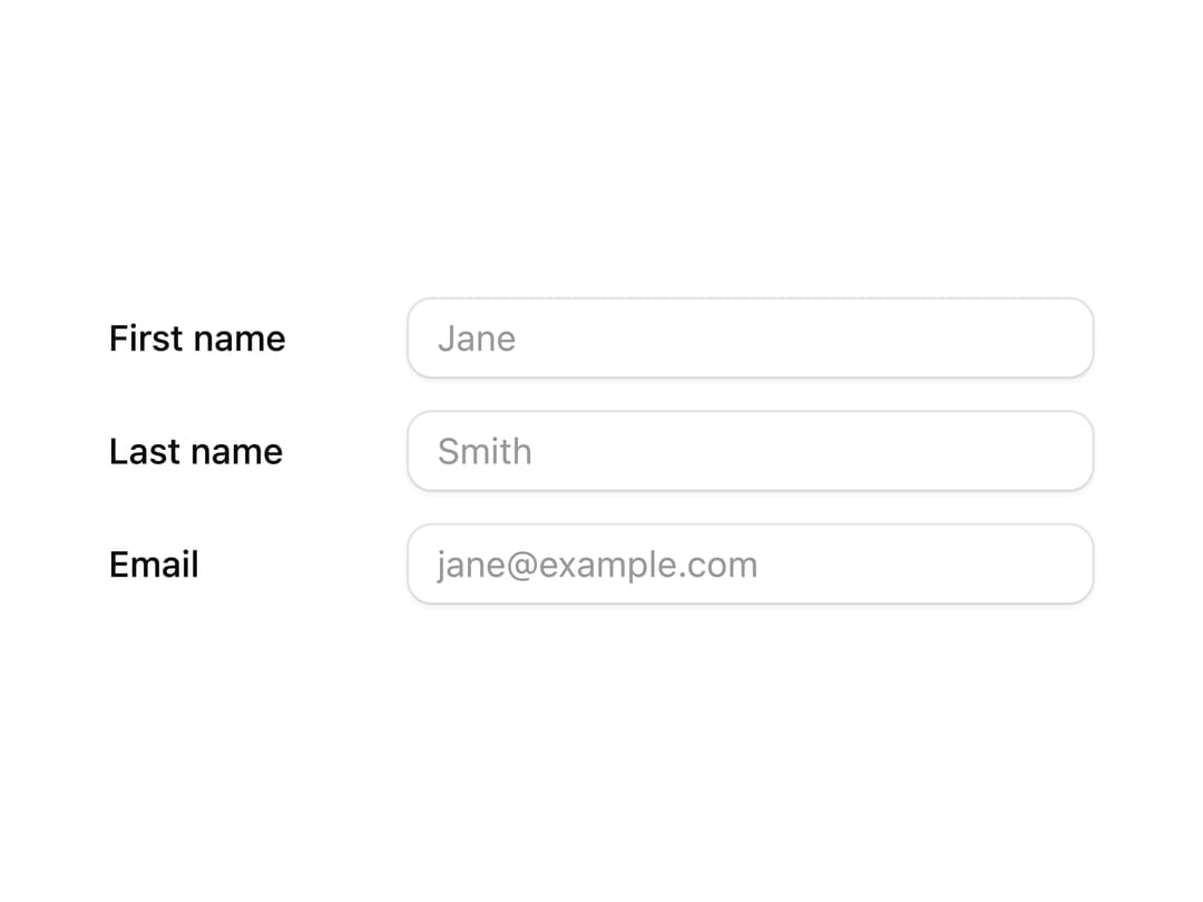 Horizontal Form Fields preview