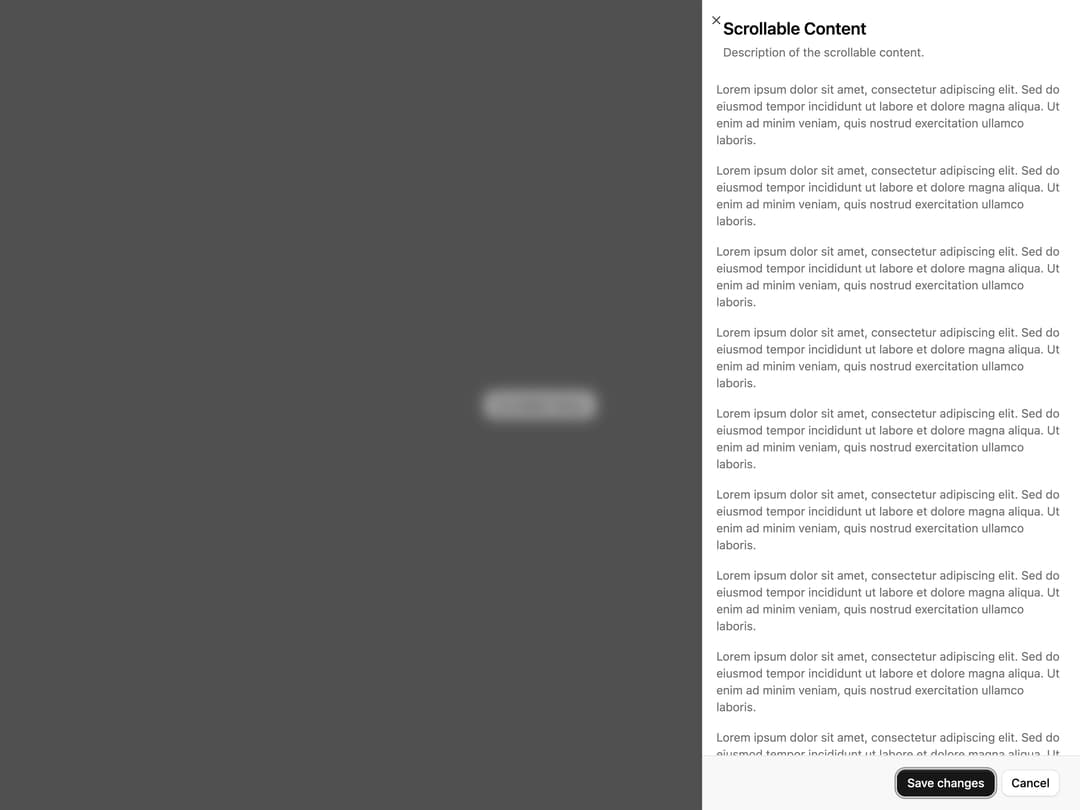 Scrollable Sheet preview