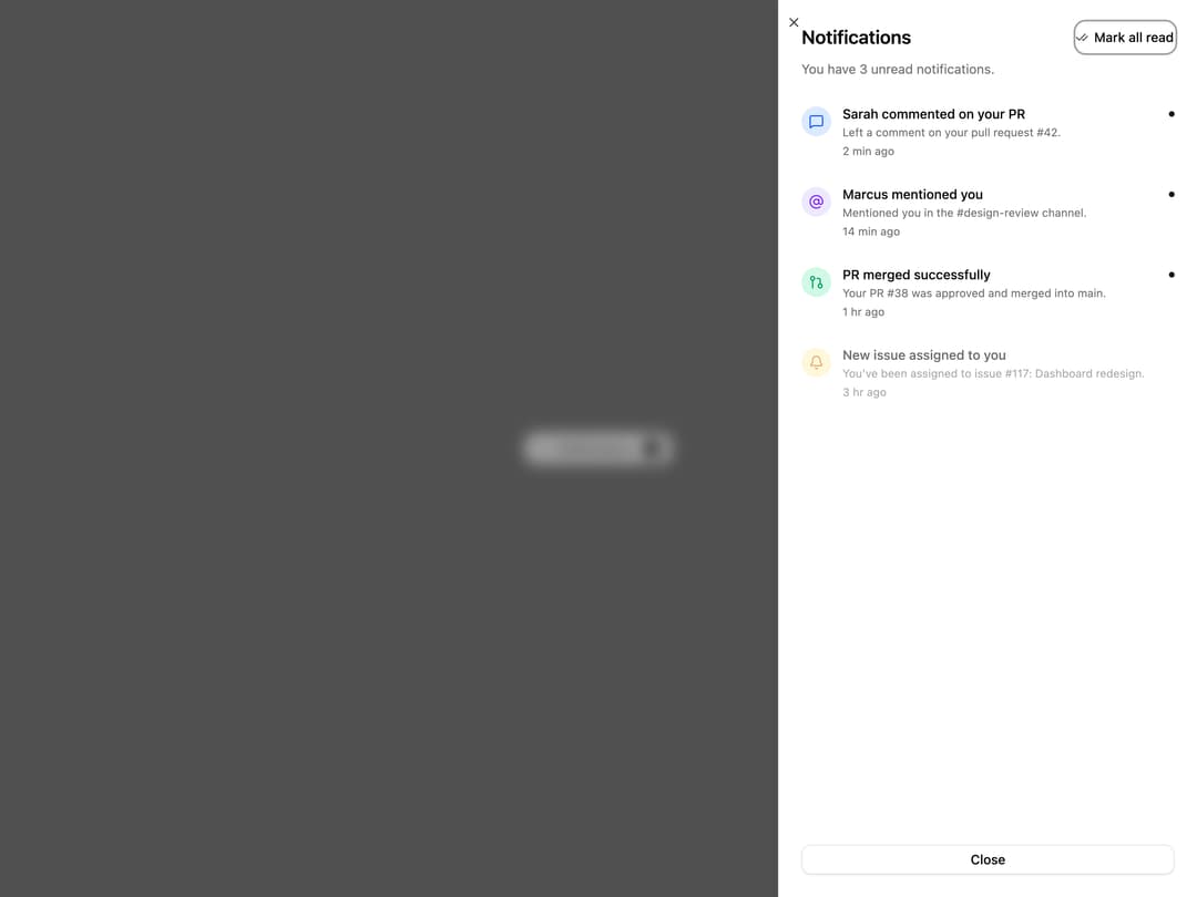 Notification Center preview