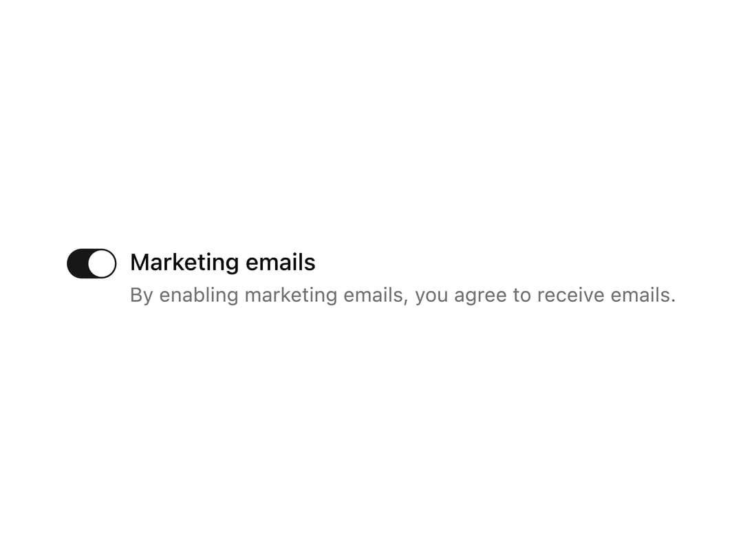 Marketing Emails Switch preview
