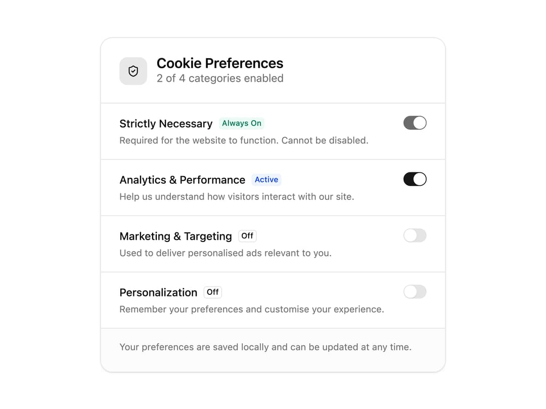 Cookie Preferences Manager preview