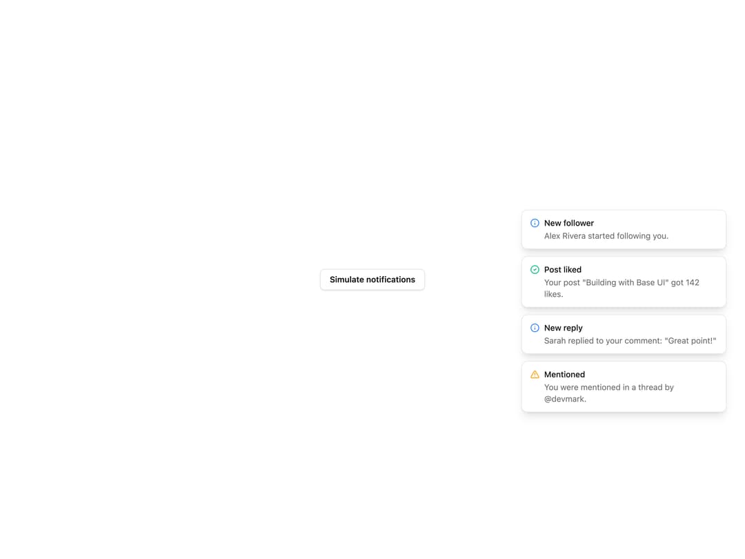 Staggered Toast Notifications preview