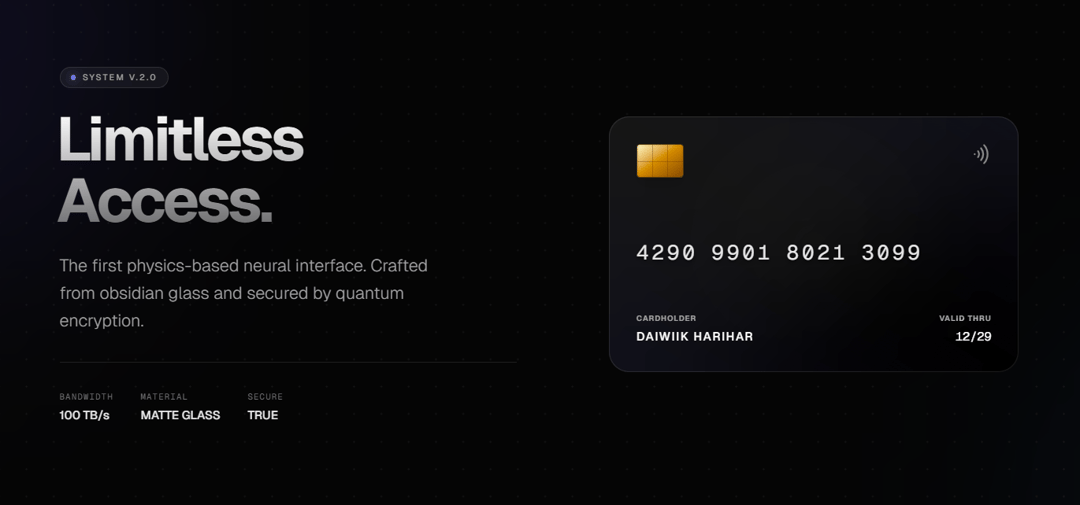 Credit Card Section preview