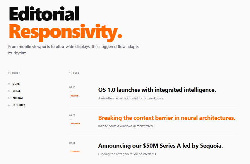 Editorial List preview
