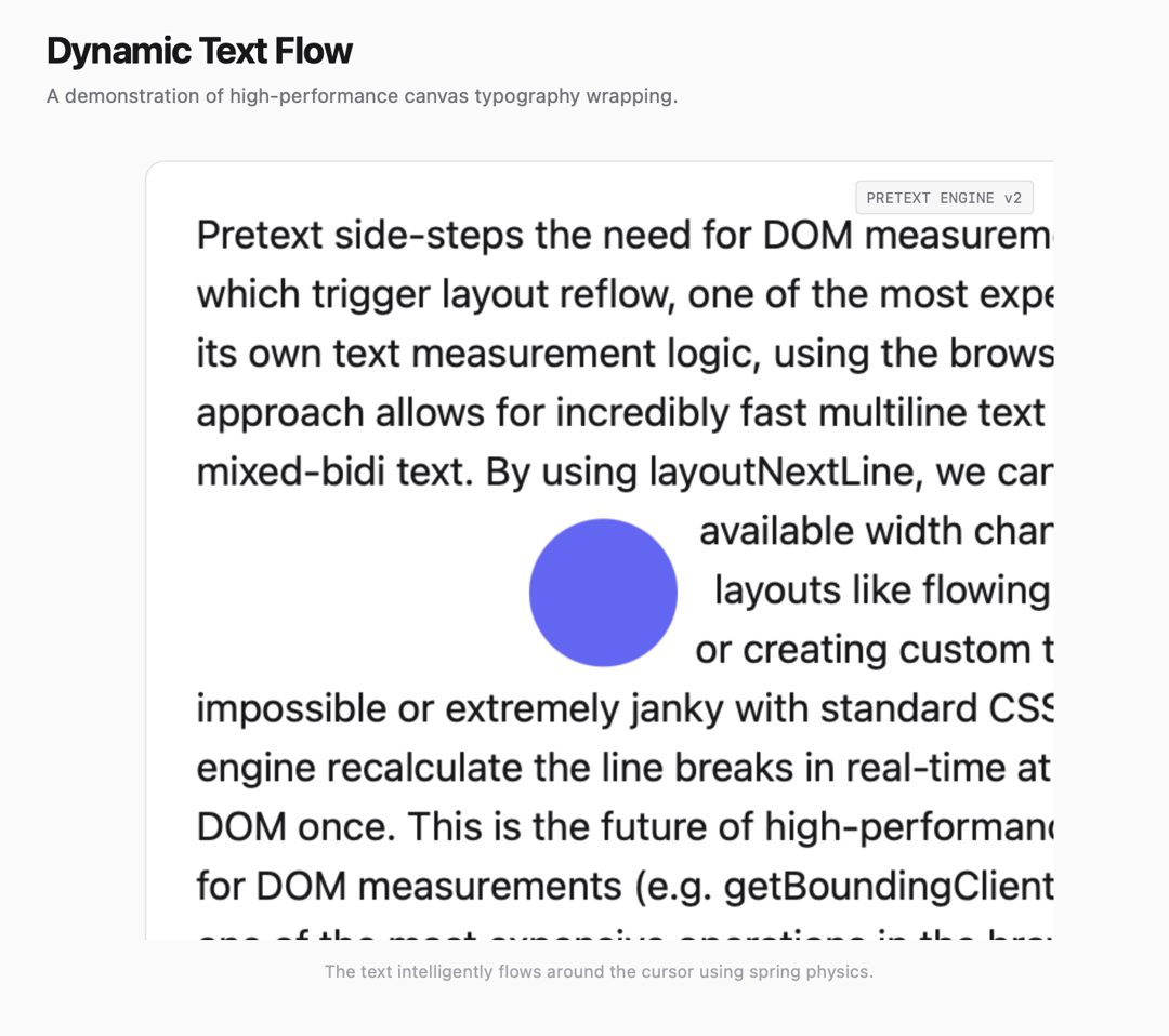 Pretext Text Animation preview