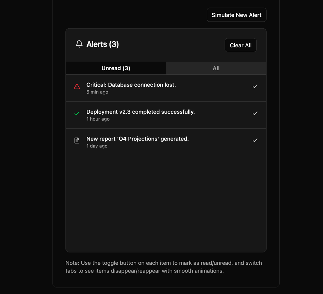 Alert preview