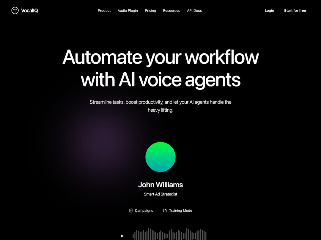 AI Voice Agent Landing Page preview