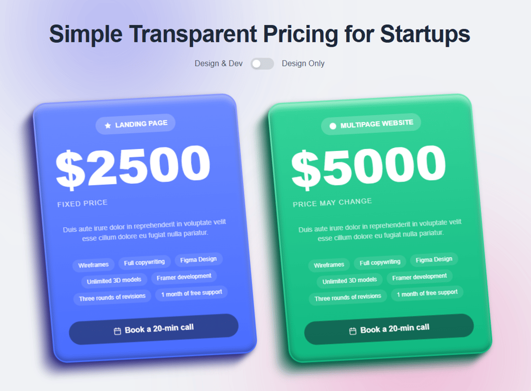 Animated Pricing Page preview