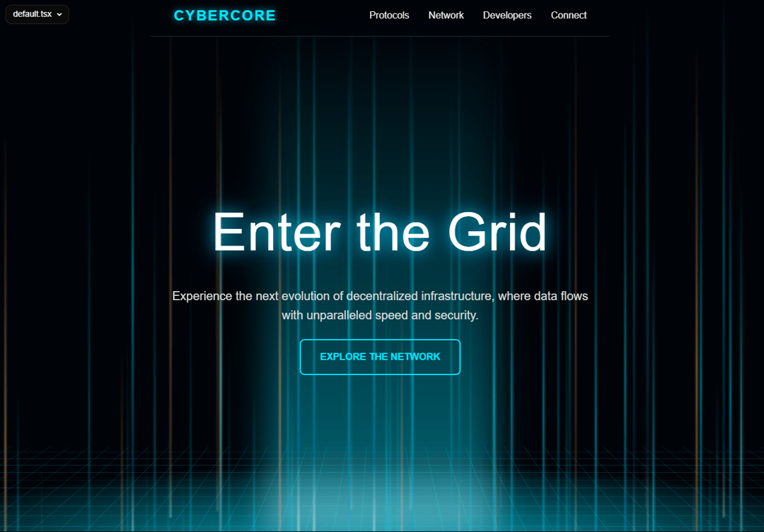 Cybercore Section hero preview