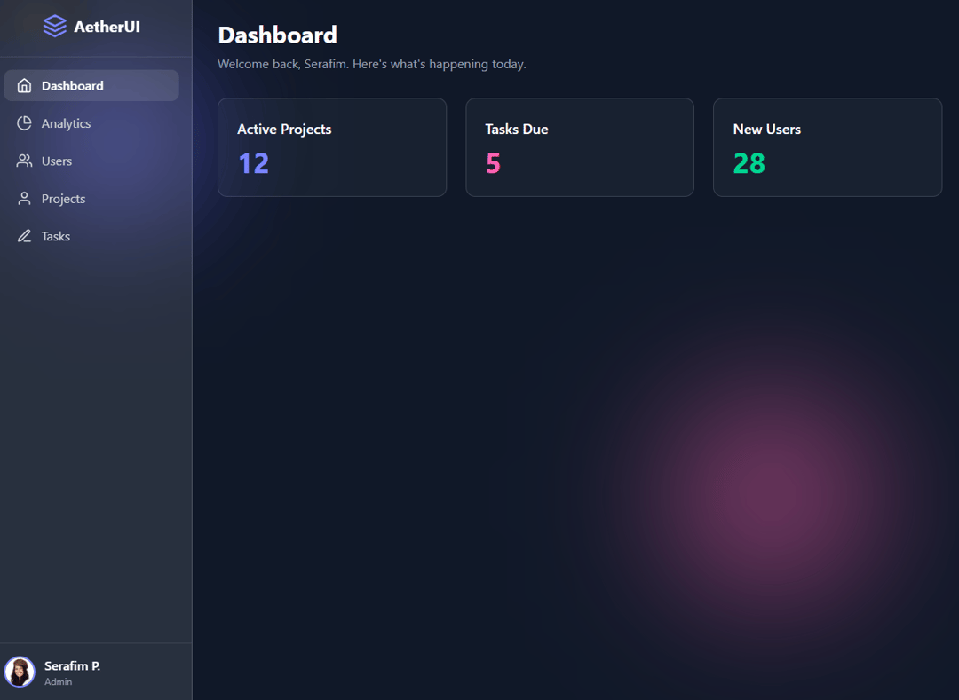 Glassmorphism Sidebar preview