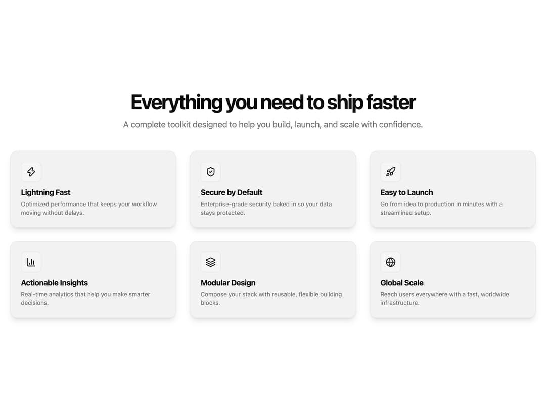 Modern Feature Grid preview
