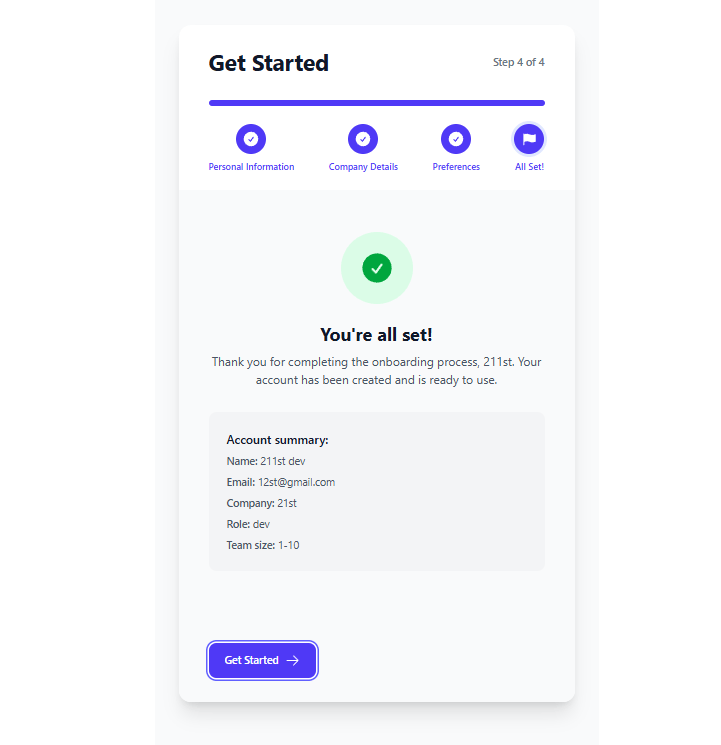 Multi-step Wizard preview
