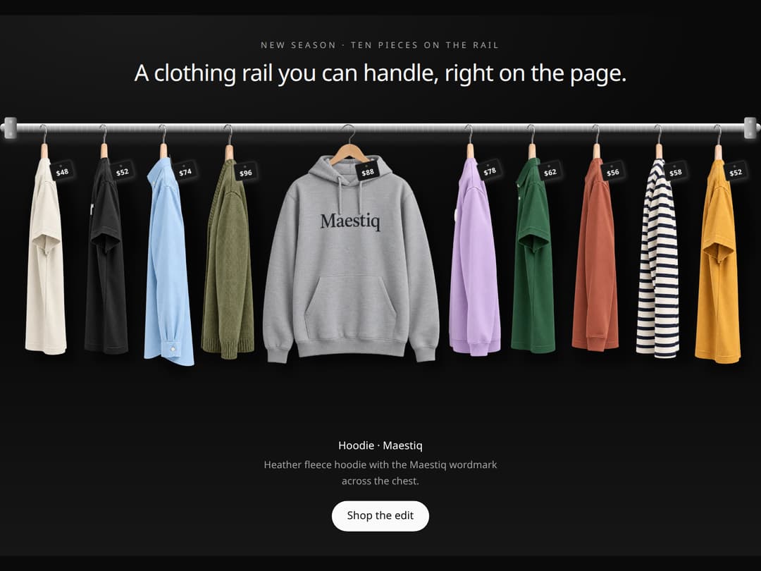 Product Rail Gallery – Fashion Store Hero Section preview